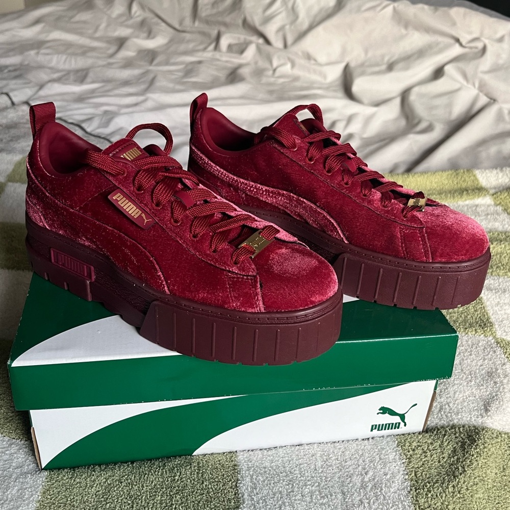 Platform Red Suede Puma Mayze